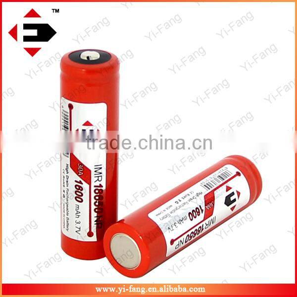 EFAN vapor batteries IMR18650 LiMn 18650 30A 1600MAH big mods power battery with button top battery price