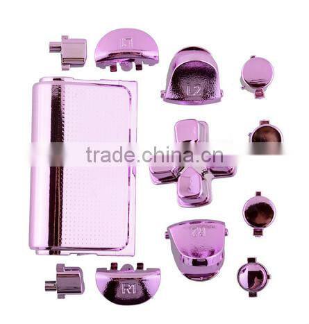 Full Buttons Kits Set For PS4 Controller chrome purple