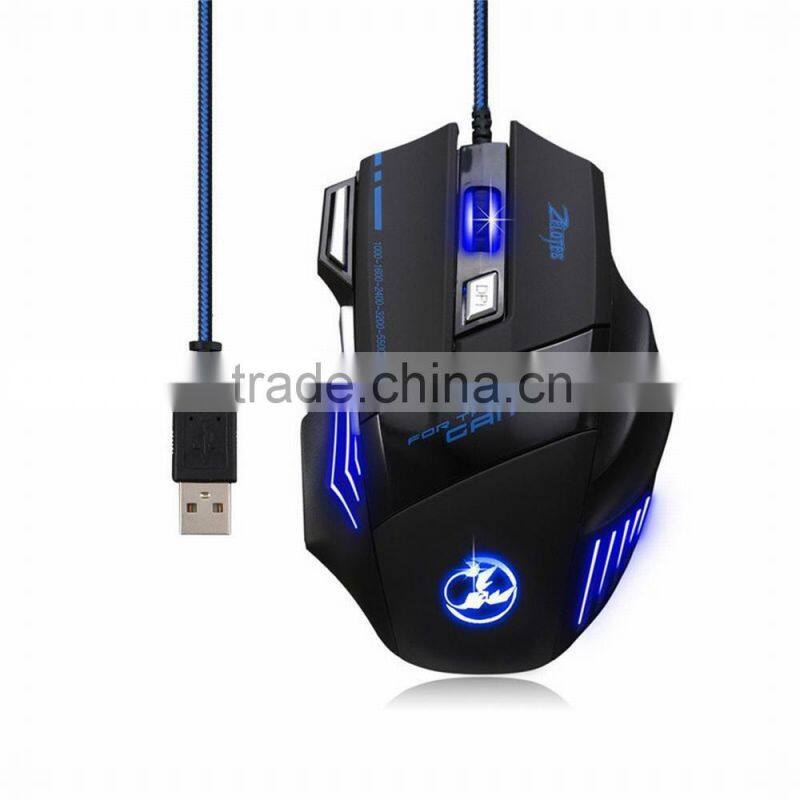 Zelotes 5500 DPI 7 Button LED Optical USB for Wired Gaming Mouse Mice