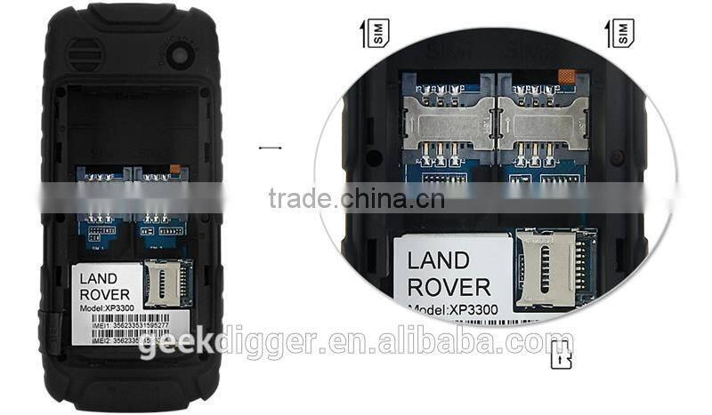 XP3300 Green Unlocked Phone Quad Band with 12000mAh Battery / FM / MP3 / Dual SIM / Flashlight Functions