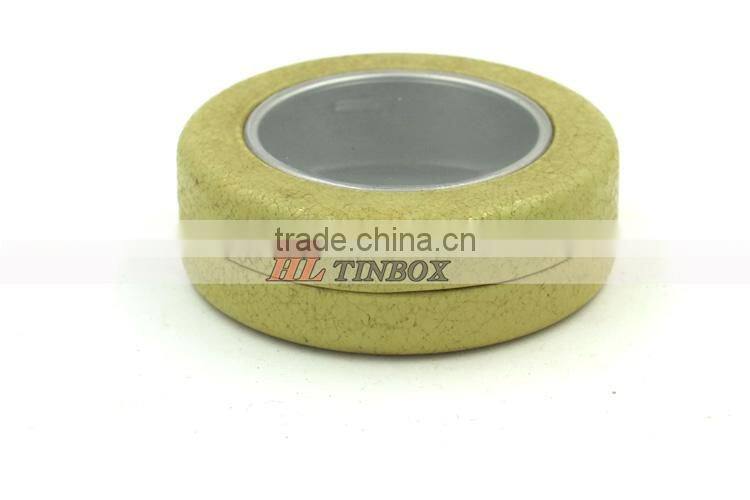 Round Tin Can with Clear PVC Pet Window