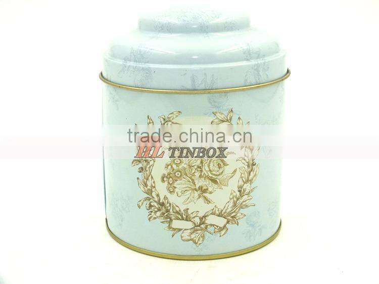 Round Tea Tin Box with Special Lid Tea Can Tin Box