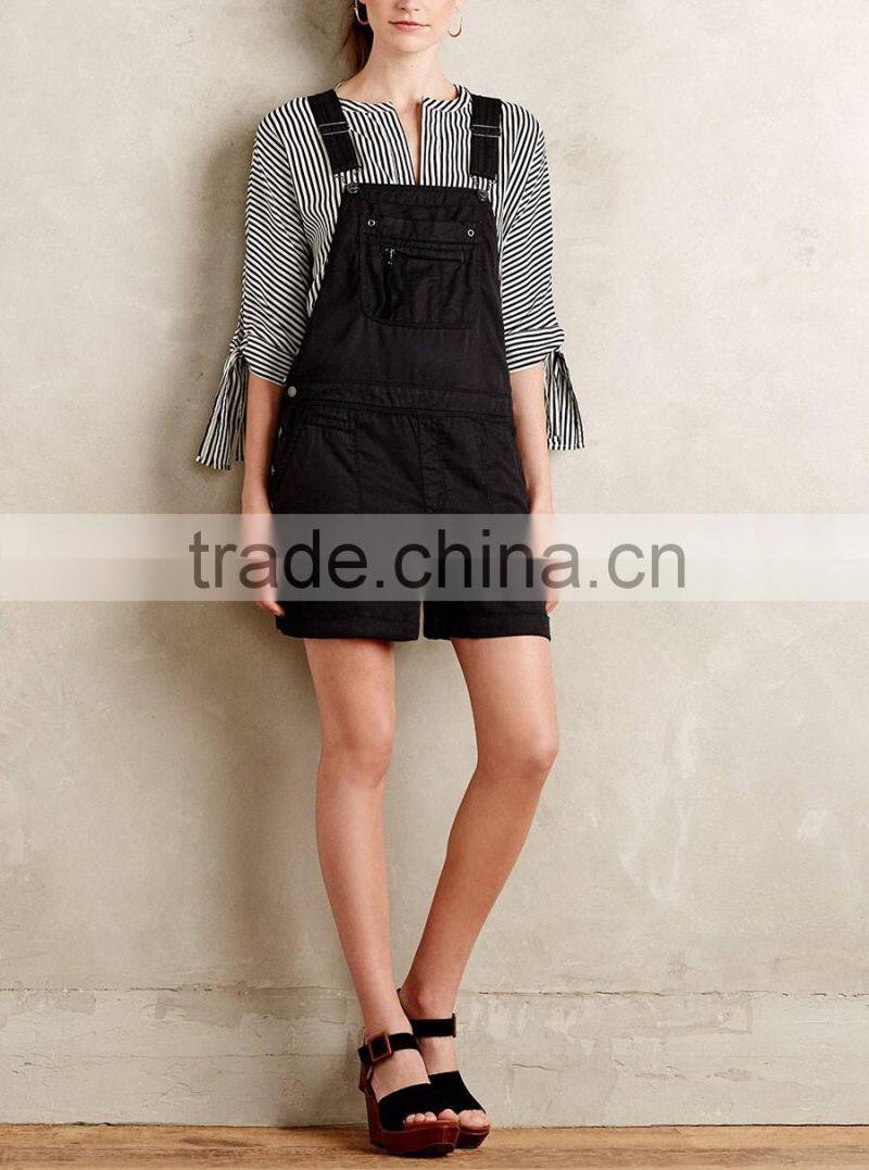 Popular denim adult formal black short jumpsuits