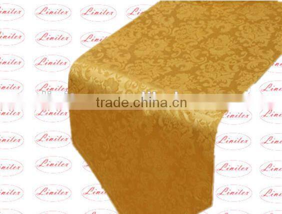 Polyester Jacquard floral pattern table runner for banquet and wedding event