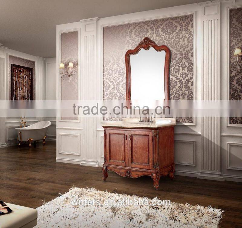 one piece vanity top bathroom vanity top sink antique solid wood bathroom cabinet WTS612