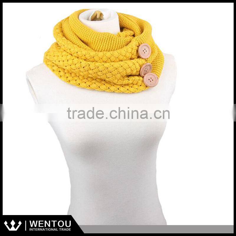 Wholesale Infinity Button knitted scarf