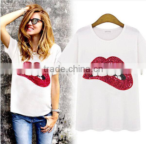 off-shoulder t shirt new fashion design girls t shirt sexy young girls t-shirt OEM&ODM factory latest design Fashion t shirts