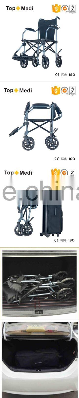 Manual lightweight Outside Handicapped Travel Wheelchair/Silla de ruedas para viaje