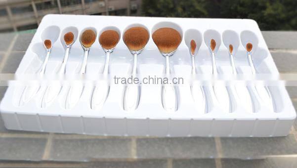 10pcs oval shape toothbrush stype BB cream makeup brush set