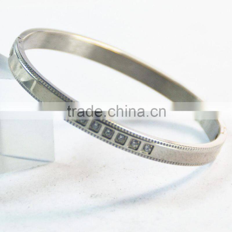 316L stainless steel bangles with diamonds for promotion