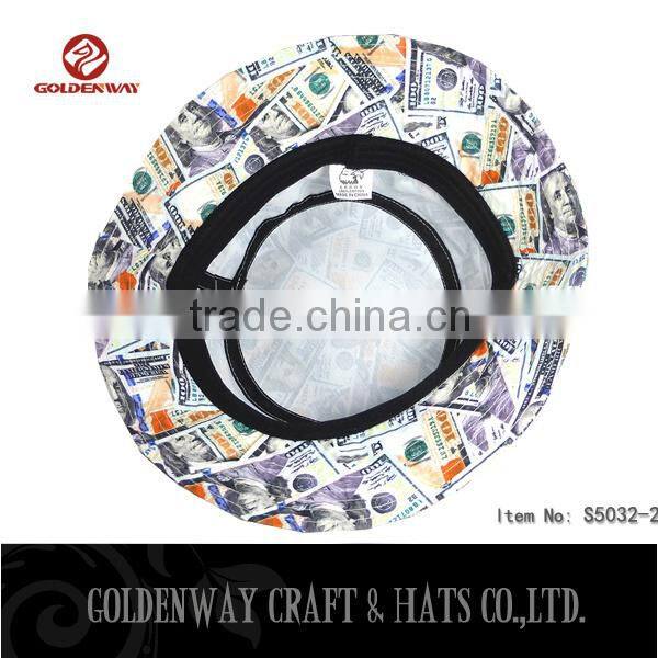 custom Wholesale Blank Bucket Hats Money Dollar Bill