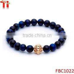 8mm black natural matt onxy beads lion head charm bracelet, most popular stainless steel jewelry bracelet for men