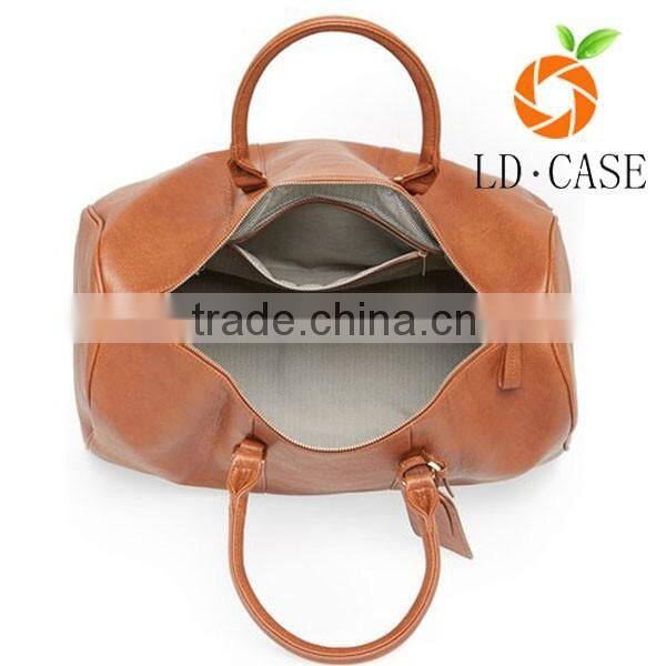 Multifunctional leather gym bag foldable travel bag for mens