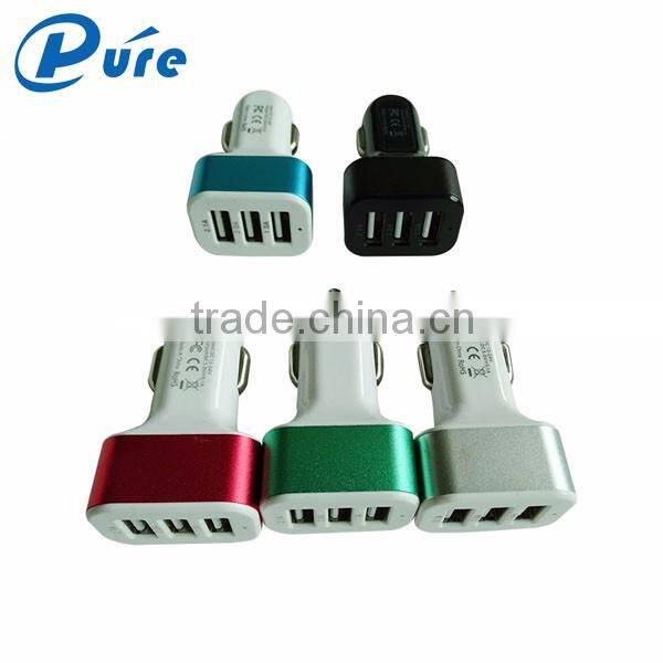 2016 New color quick smart car charger plug in chargers for mobile phone,iPad,MP3