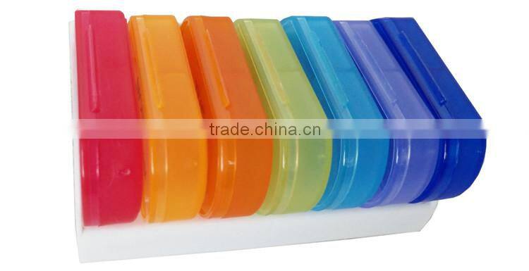 Promotional Travel Use 7 days plastic pill box case