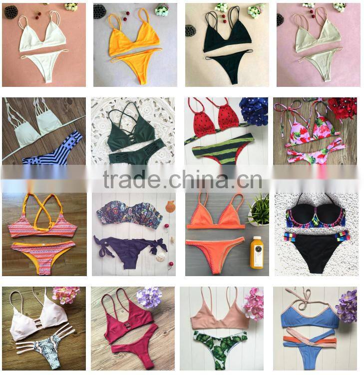 2017 Newest golden top black high waist swimwear girls BH134