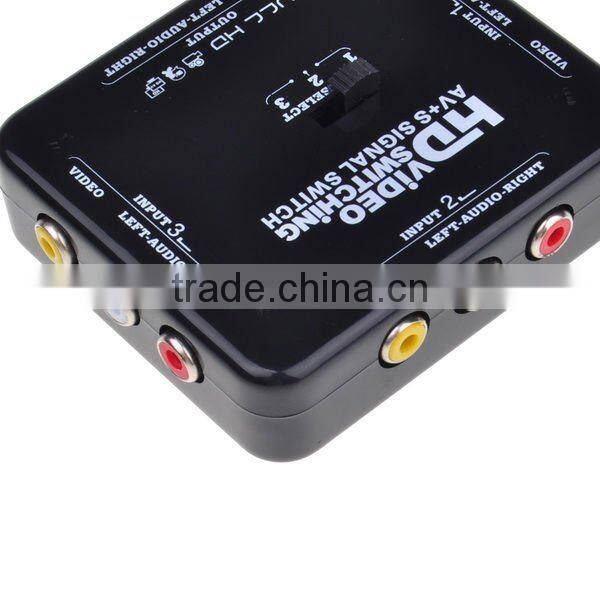 HD Audio Video Switching Three-way AV+S Signal Switch