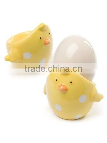 custom ceramic Easter yellow chick egg cup