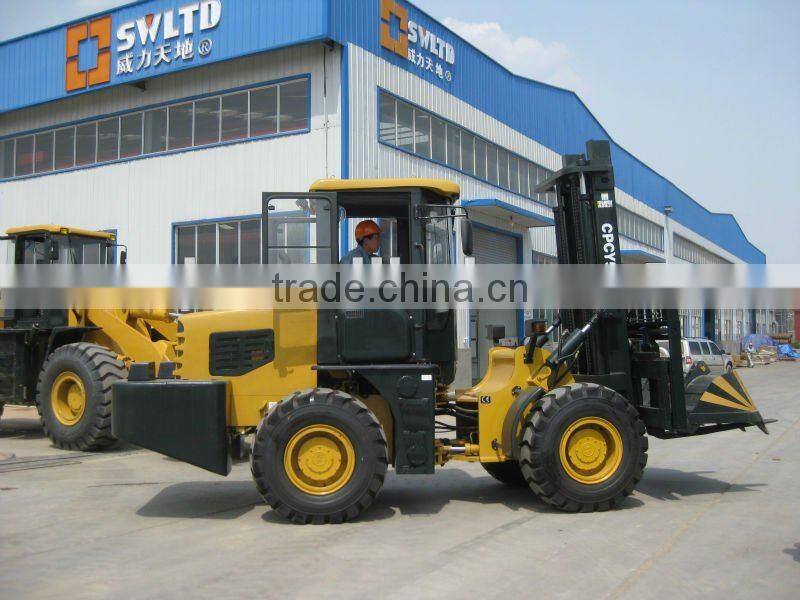 Diesel rough terrain forklift price with CE