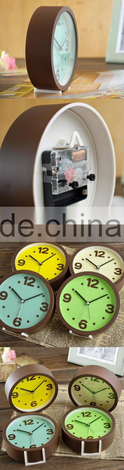 New Fashion Simple Candy colored Round Non Ticking Table Desk Alarm Clock,digital alarm clock