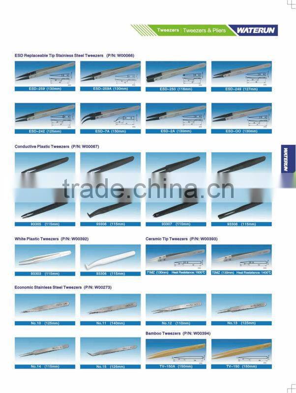 Beauty eyelash extension stainless steel tweezers