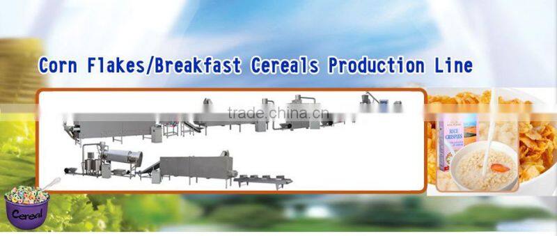 2014 Hot Sale 200-500kg Kellogg Roasted Breakfast Cereal Corn Flakes Snack Food Extruder Machine Production Processing Line