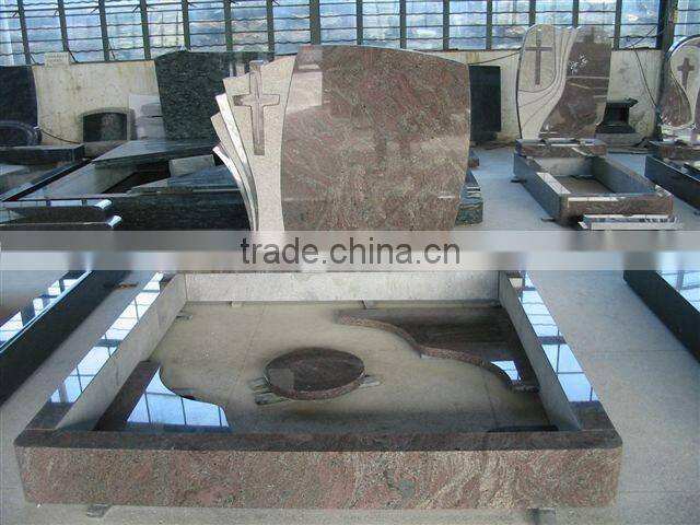 Red granite portugal tombstone design