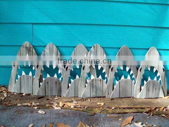 rustic wooden shark wall art