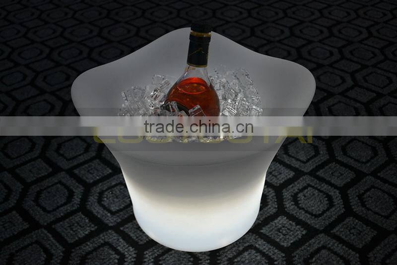 PE plastic whaterproof Illuminated led ice bucket