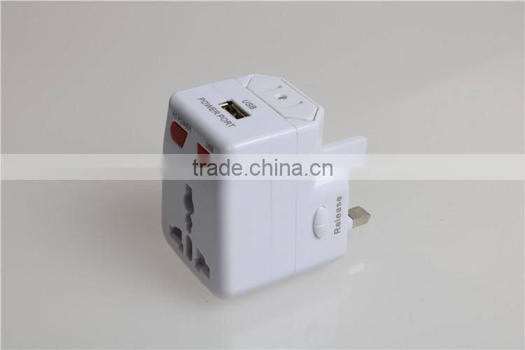 Global Travel plug multifunction converter with a single USB port universal adapter