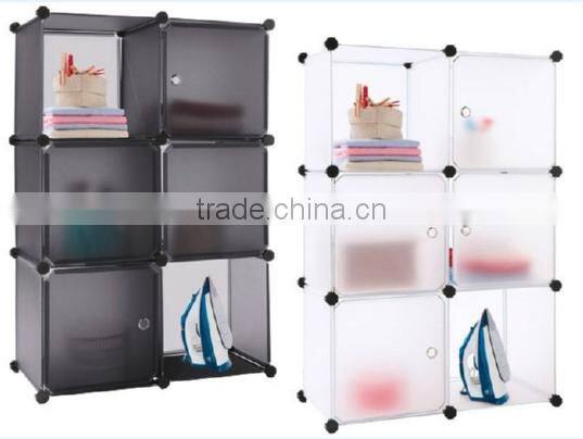 Store More DIY Plastic Storage Cube Bookcase With Door 6 Cube