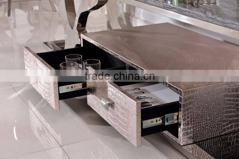 E388 simple design metal stainless steel tv stand