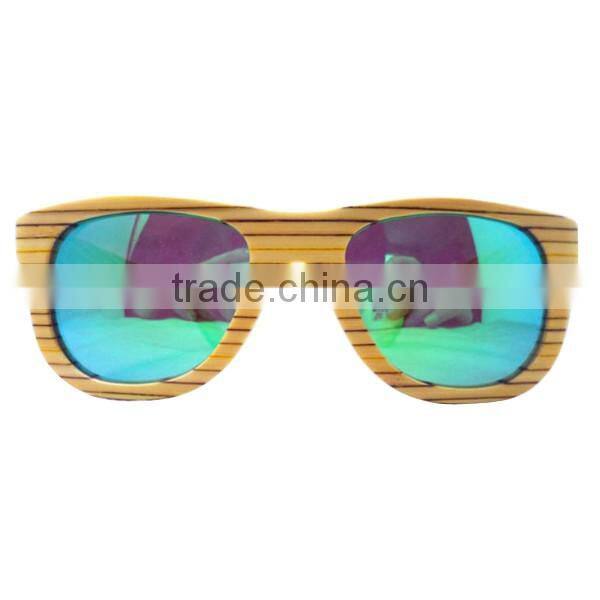 100% natural custom wooden sunglasses zebra wood engraved logo sunglasses