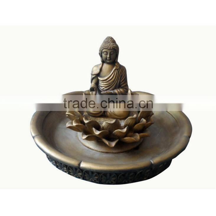Resin decorative small buddha religious bronze fountain