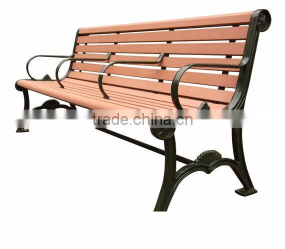 wood plastic waterproof outdoor cast iron bench