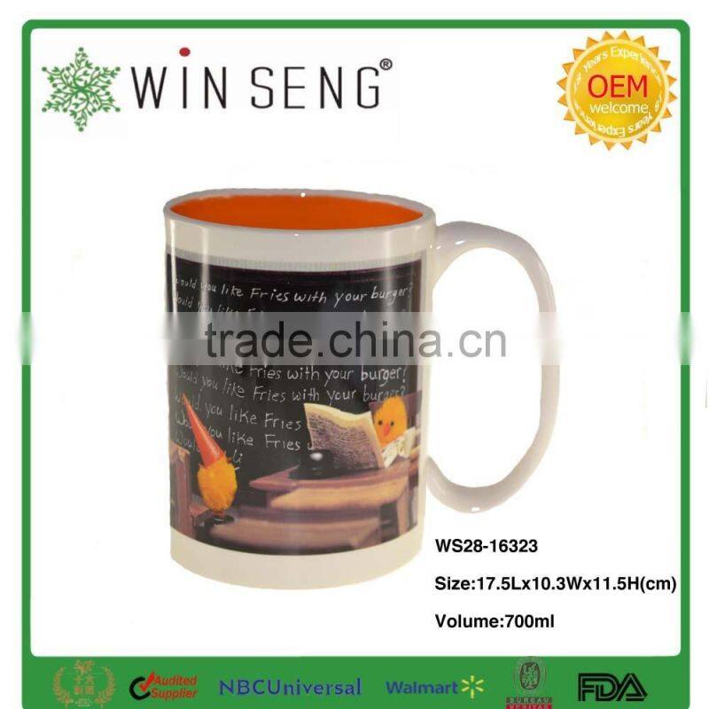 Ceramic promotion sublimation orange mug