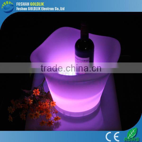 LED lighting high quality PE ice bucket with lid GKP-016RT