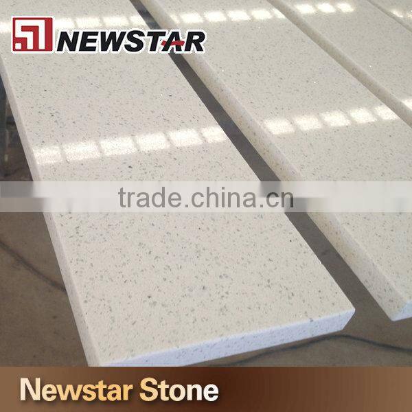 Polished shimmer white quartz crystal stone tiles