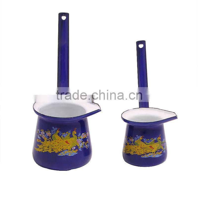 2015 hot sale biue enamel coffee warmer can /coffee pot