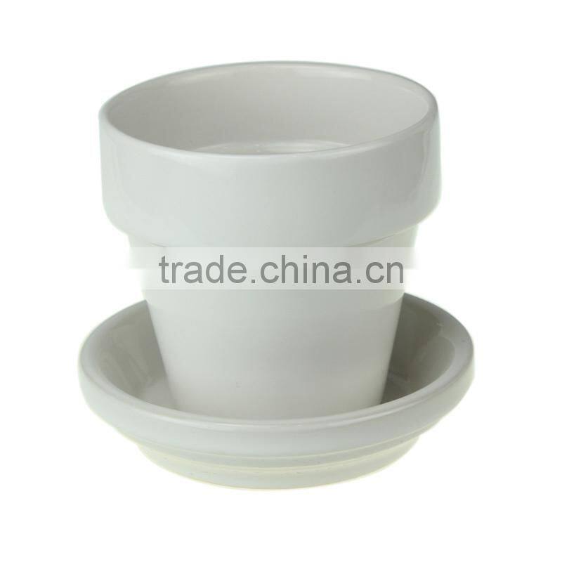 Ceramic color garden flower pot set