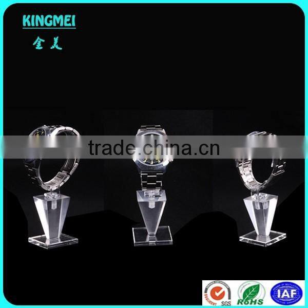 Desktop perspex acrylic c shape watch display, handmade single watch holder watch stand