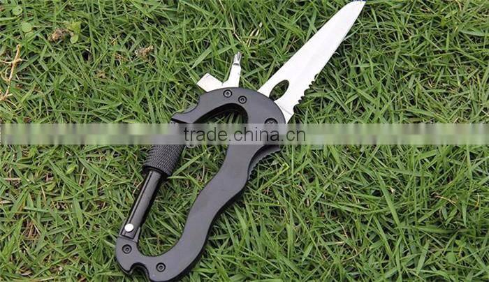 Portable Stainless Steel Multifunction Knife Detachable Carabiner
