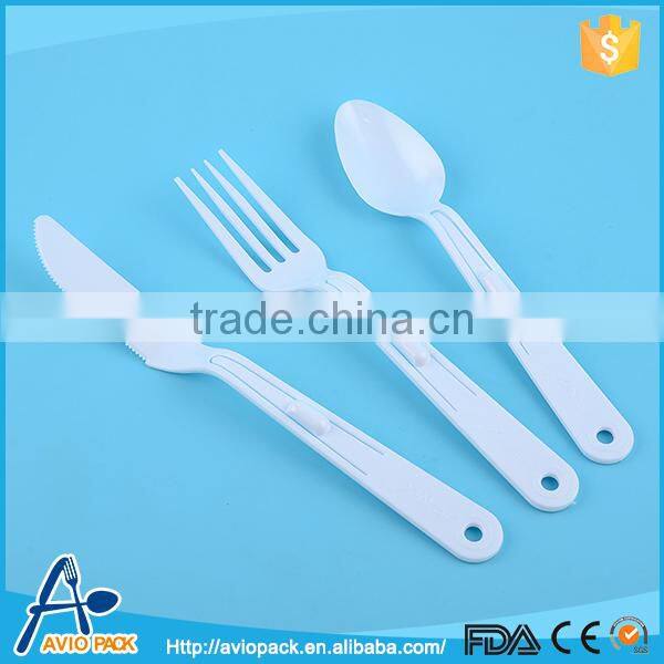 Portable disposable plastic travel flatware airline flatware