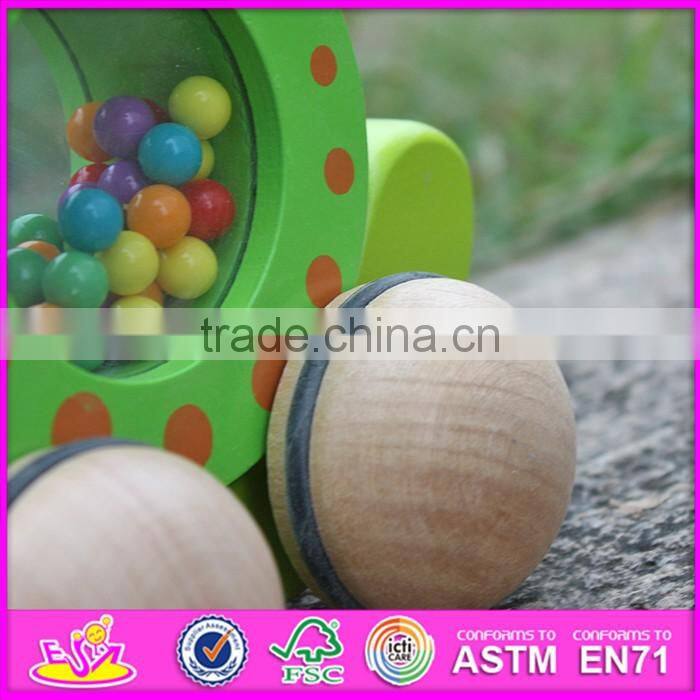 2016 new design snail carried wooden pull toys for toddlers W05C078
