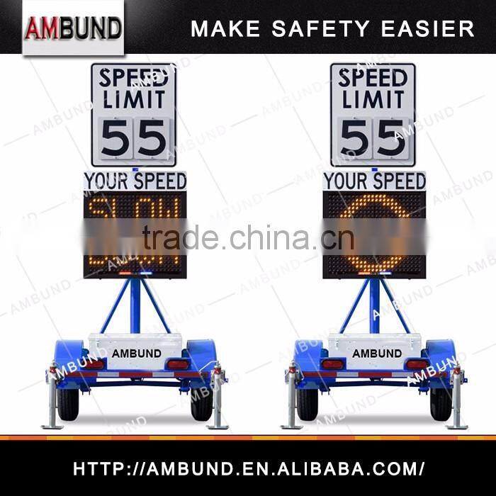 Radar Speed Trailer for Law Enforcement Traffic Flashing Radar Speed Limit LED Signs