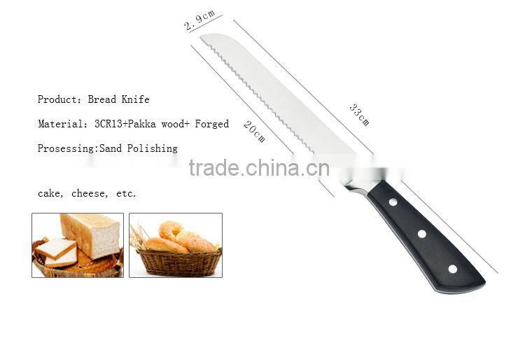 11pcs Kitchen Knife Set With 3CR13+Pakka Wood+Forged