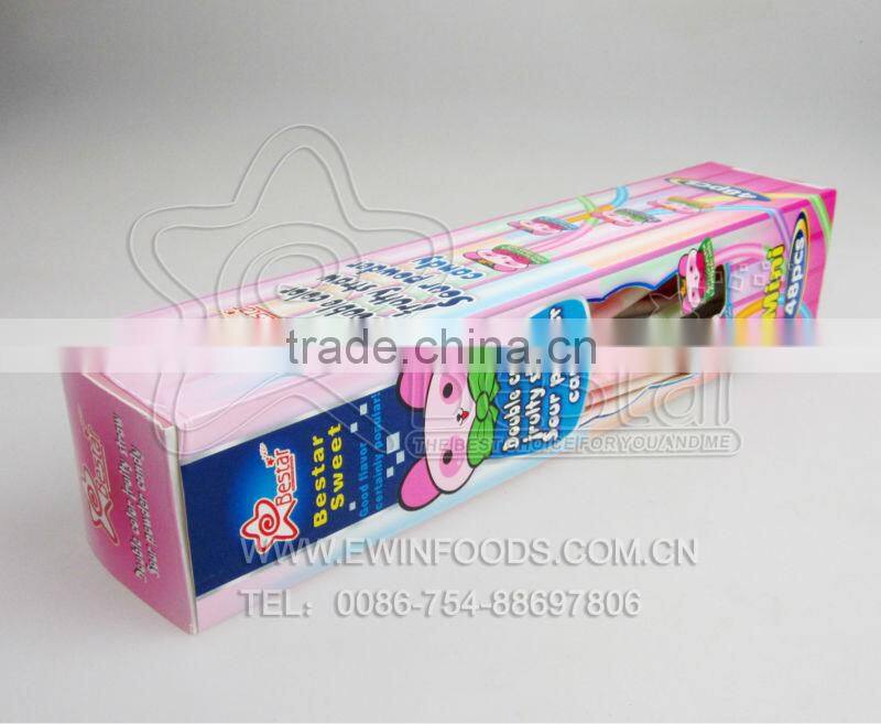 Double Color Fruity Straw Sour Powder Candy