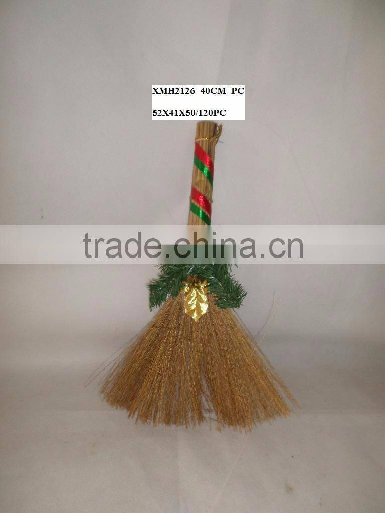 Straw and fabric scarecrow witch for halloween decoration