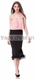 Domin fashion 2017 printing latest skirt design pictures