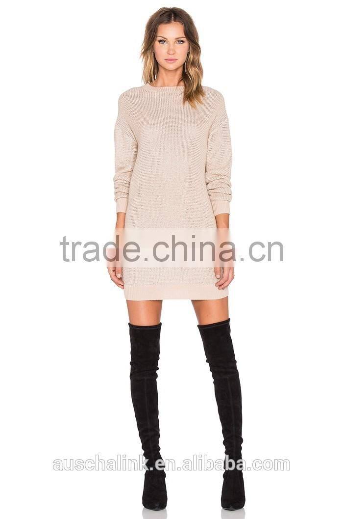 2016 hot sale light pink girls cheap sweater dresses wholesale